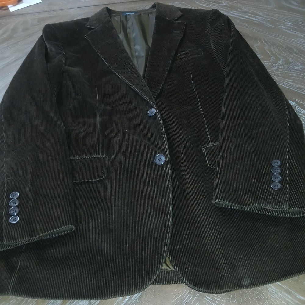 Saddlebred Mens 40 Short Corduroy Blazer Dark Brown Cotton Sport Coat Jacket